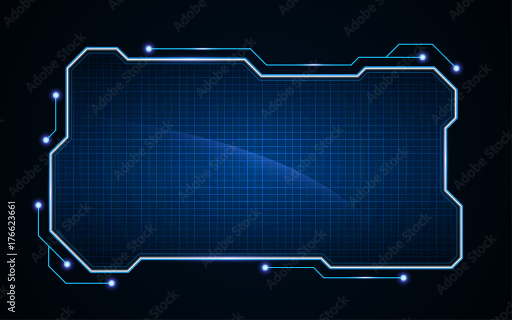 abstract tech sci fi hologram frame template design background Stock ...