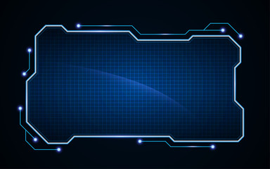 Poster - abstract tech sci fi hologram frame template  design background