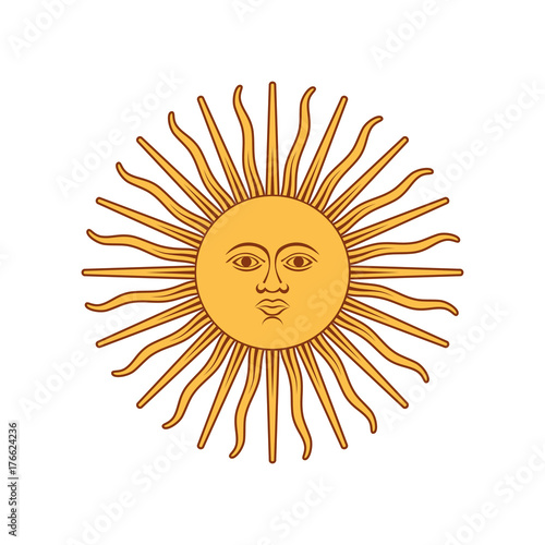 Argentina Sun Of May. Coat of arms of Argentina. Coat of arms. Vector