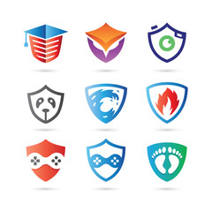 Canvas Print - Set of Shield Security, University, Save Logo Vector - Shield Logo Set