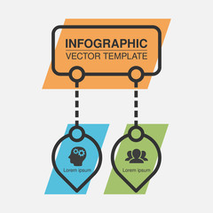 Vector infographic template for diagram, graph, presentation, chart, business concept with 2 options.