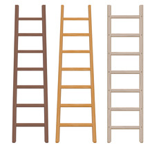 Wooden Ladder Set. Vector