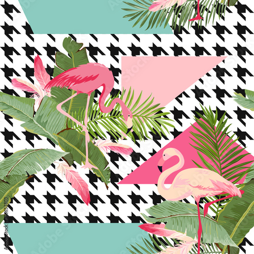 bezszwowe-tropikalne-kwiaty-i-flamingo-lato-geometryczny-wzor-tlo-graficzne-egzotyczne-tapety-kwiatowe-lub-karty-nowoczesna-strona-przednia-w-wektorze