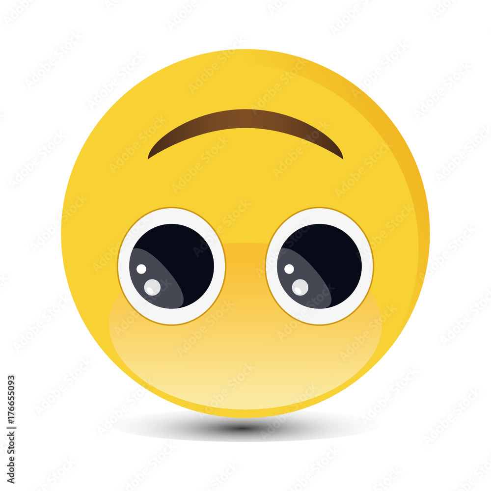 Smiling emoticon with happy eyes in trendy flat style. Happy emoji ...