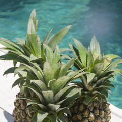  Pineapple - summer holidays, vacation and food concept
