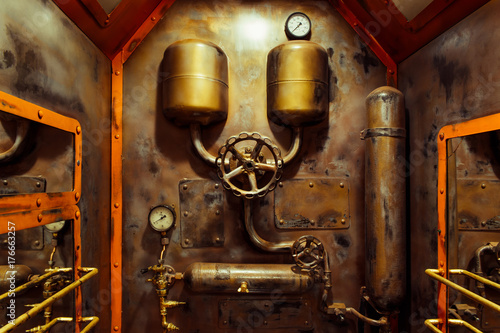Cuadros en Lienzo The room in vintage steampunk style
