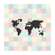 Vector pixel icon map on a square background