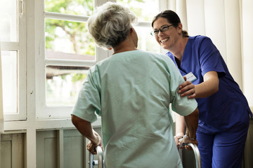 An elderly patient at the hospital