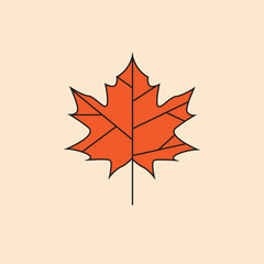 Wall Mural - Maple Leaf Icon Autumn Season Concept Vector