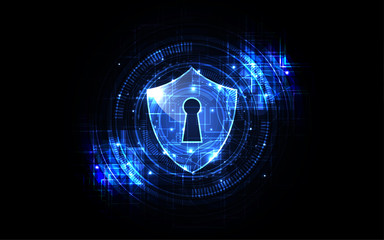 Security cyber digital Abstract technology background protect system innovation concept  vector illustration