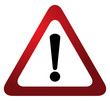 © pixelae - Red triangle warning alert sign vector illustration. Caution 3d attention sign red and white. Black exclamation point. Note, care, notice mark