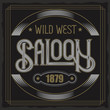 © evgeny - Vector vintage typeface. Saloon text. Vintage badge.