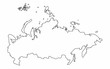 © sirintra - Russia map outline graphic freehand drawing on white background. Vector illustration