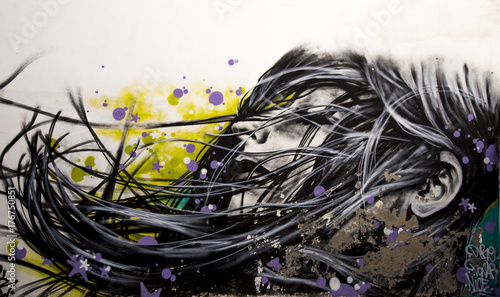 Dreaming woman in street ar...