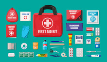First Aid Kit With Medical Equipment