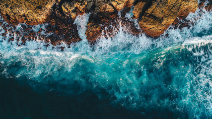 crashing water on the rocks