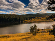 Fall Colors over Colorado Lake in Rocky Mountains