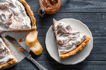 Sticker - Delicious banana cake on table