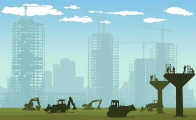 Wall Mural - construction of a new Expressway leading to the new area of the city