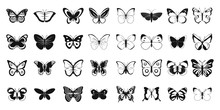 Butterfly Icon Set, Simple Style