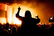 © 9parusnikov - Girl with glass of beer enjoying the music festival, concert