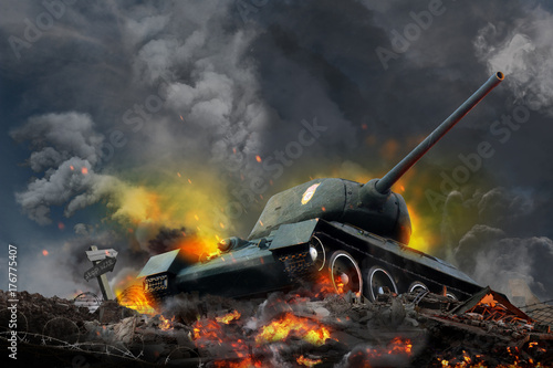 Tela Tank on the hill burning fire