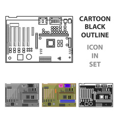 Poster - Motherboard icon in cartoon style isolated on white background. Personal computer symbol stock vector illustration.