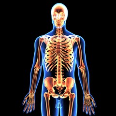 3d illustration of human body skeleton anatomy