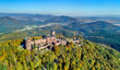 canvas print picture - Aerial view of the Chateau du Haut-Koenigsbourg in the Vosges mountains. Alsace, France