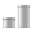 © Azad Mammedli - Mock up of round metal tin can for gift. Vector isolated on white background.