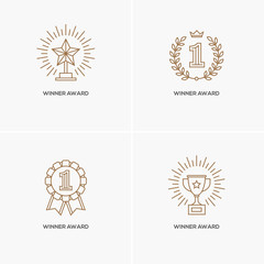 set of four linear winner awards.