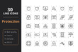 © Alexander - 30 Protection Line Icons