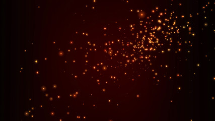 Wall Mural - gold particles on dark red background christmas holidays concept