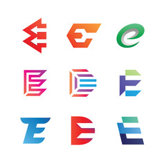 Canvas Print - Abstract Letter E Logo Set