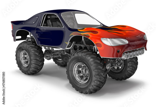 Obrazy Monster truck  monster-truck-obraz-3d-na-bialym-tle