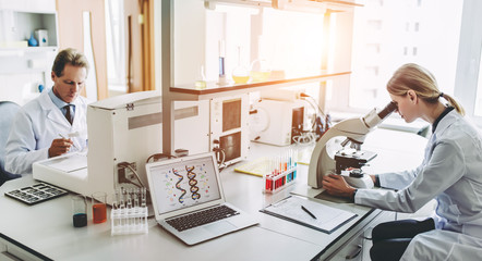 Laboratory scientists working