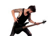 © Gelpi - Attractive guy in black playing electric bass