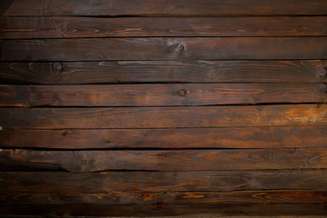 Dark boards wooden abstract background. Top view