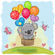 Cute Cartoon Koala with balloons