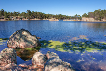 Wall Mural - Landscape of Lake Arareco in the highlands of Copper Canyons in Chihuahua, Mexico – Reservation territory of Tarahamura indigenous people