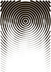 Minimalistic design. Halfton spiral cover A4 format. Vector concentric spiral lines, modern business background. Vertical simple cover for presentation, network, computer technology clean background.