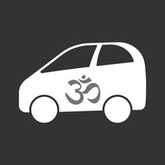 Canvas Print - Isolated electric car with an om sign