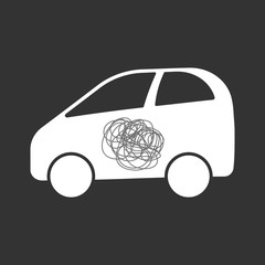 Canvas Print - Isolated electric car with a doodle