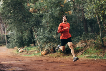 Man running in a park