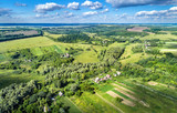 Fototapeta Na sufit - Typical aerial landscape of the Central Russian Upland. Kursk region