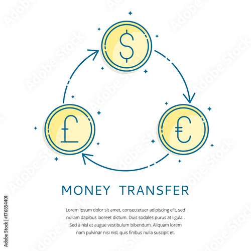 Money Transfer Foreign Currency Exchange Vector Icons Banking - 