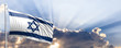 Israel flag on blue sky. 3d illustration