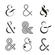 Ampersand collection, vector illustration isolated on white background