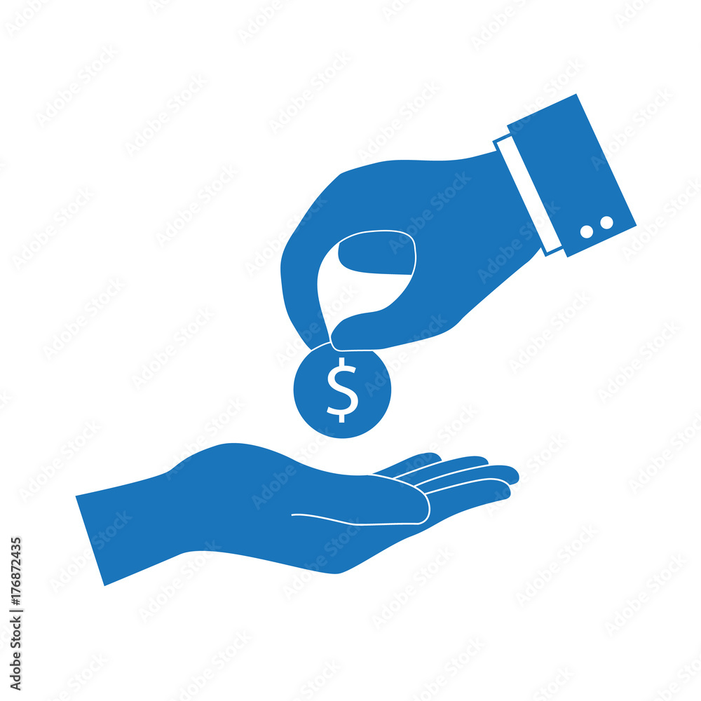 Rich man giving money to poor man Stock Vector | Adobe Stock, image size:1000x1000