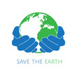 Save the earth concept logo